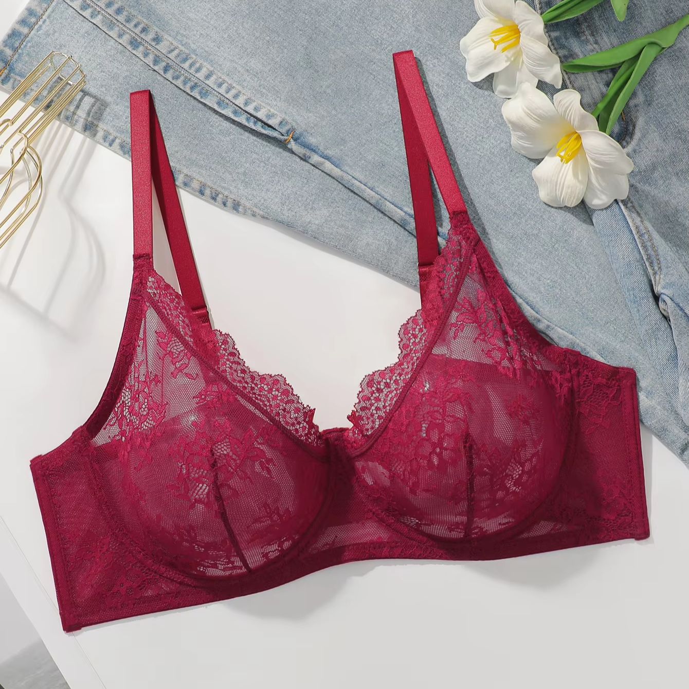 Soutien-gorge transparent en d - Sheer Mesh Bra avis et prix