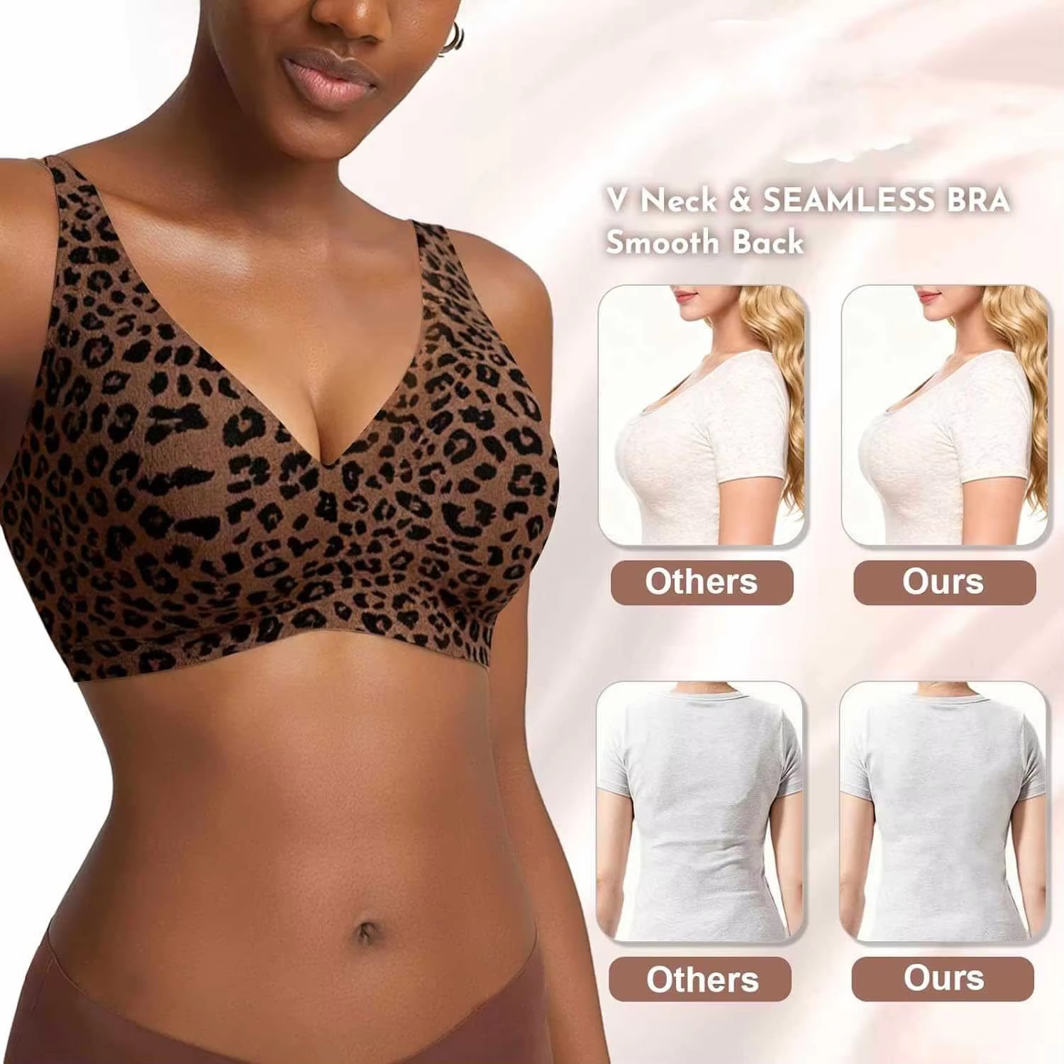 Soutien-gorge imprimé léopard  - Plunge Bra Push Up avis et prix