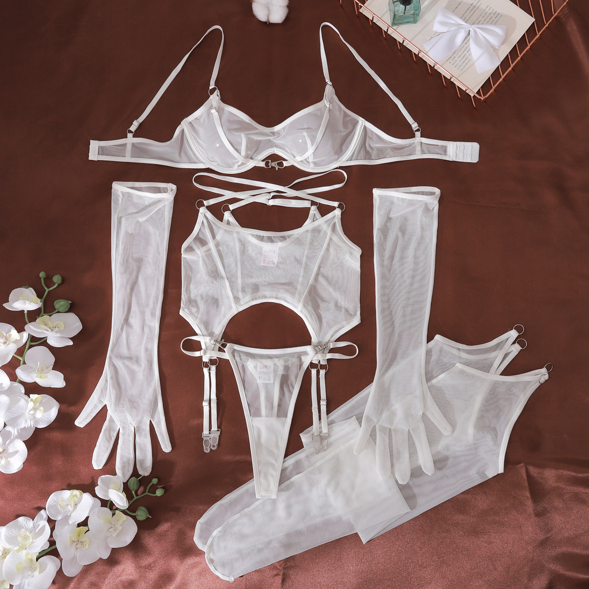 Ensemble soutien-gorge et shor - Sheer Mesh Bra avis et prix
